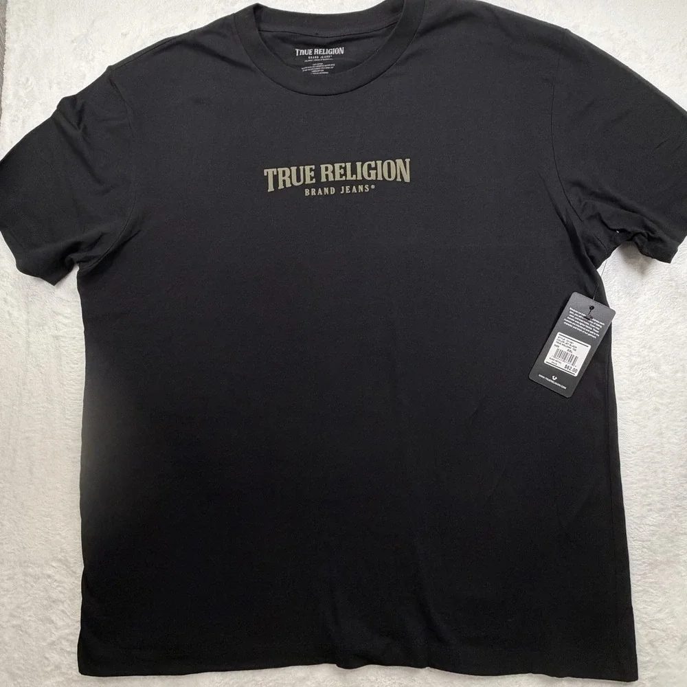 True Religion Buddha World Tour Black T Shirt Size 2XL Mens Retail $62